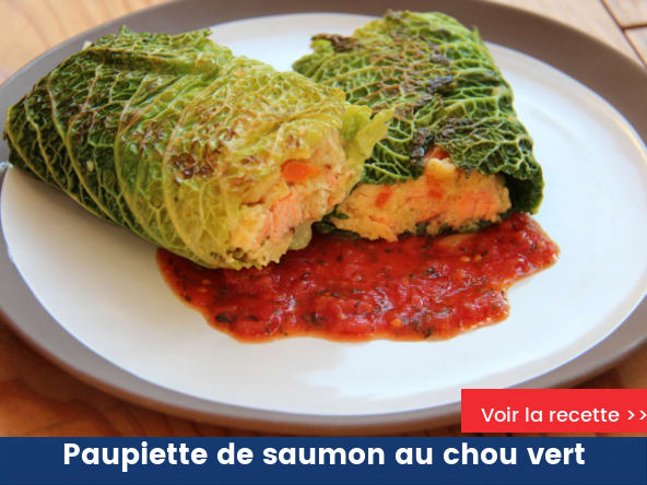 Paupiette de saumon au chou vert